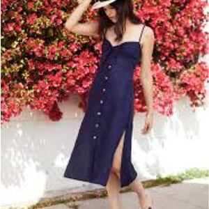 Faithfull the Brand Navy Blue Sleeveless Sundress Size XL